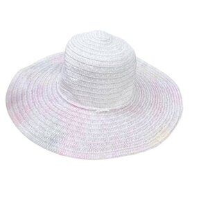 Womens Floppy Sun Hat Wide Brim White‎ Pastel Colors Beach Vacation Pool Travel
